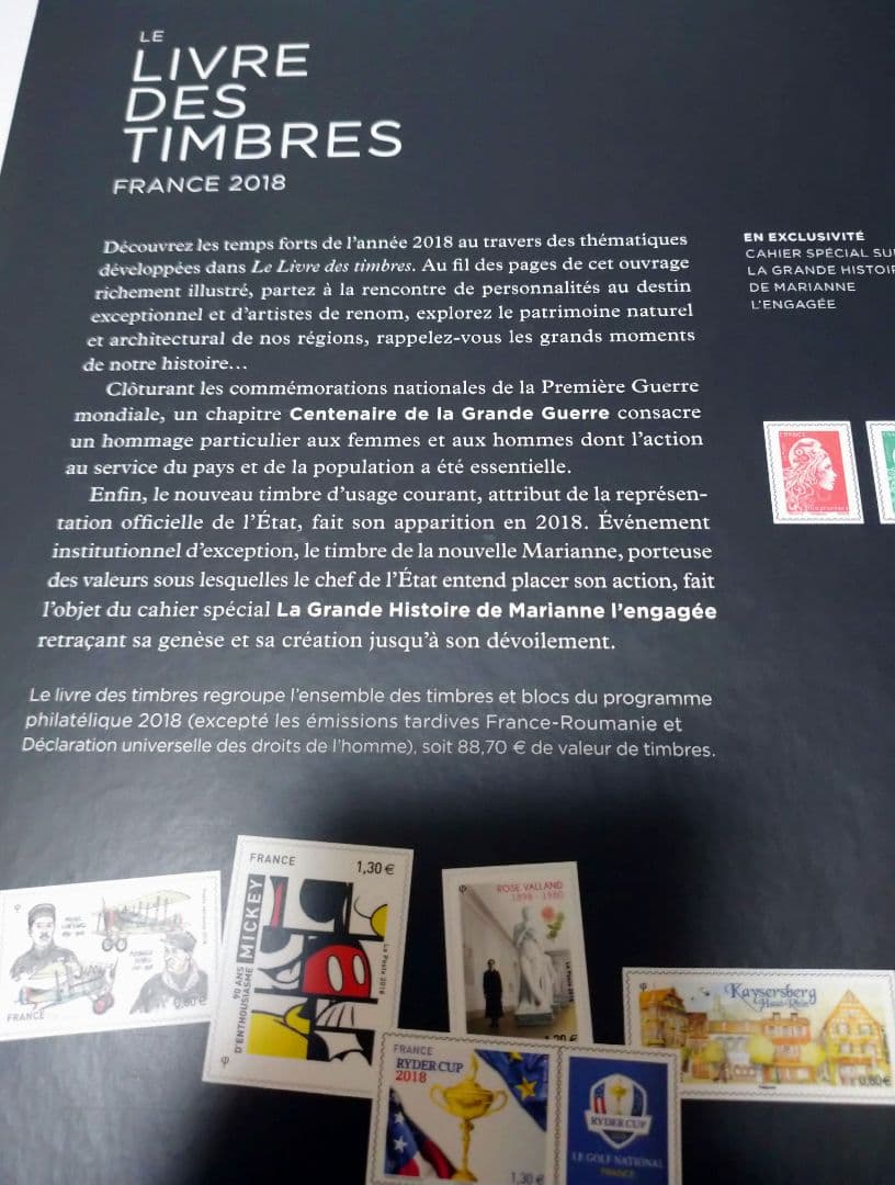 洋書 LE LIVRE DES TIMBRES FRANCE 2018
