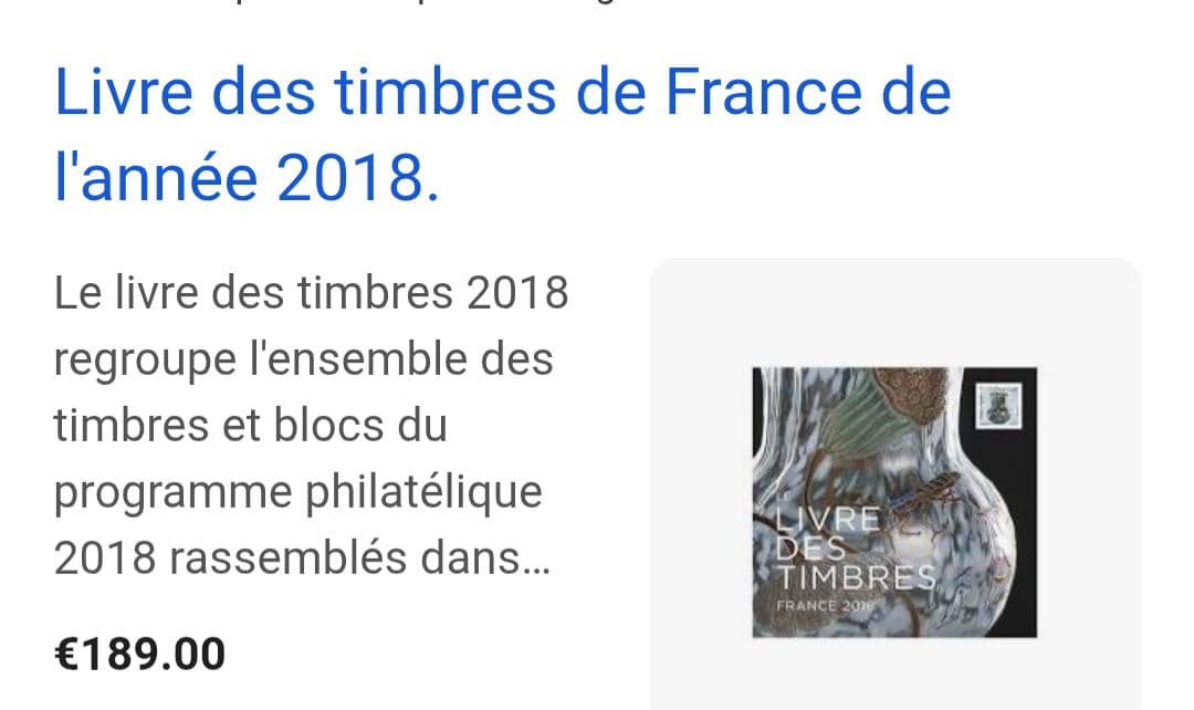 洋書 LE LIVRE DES TIMBRES FRANCE 2018