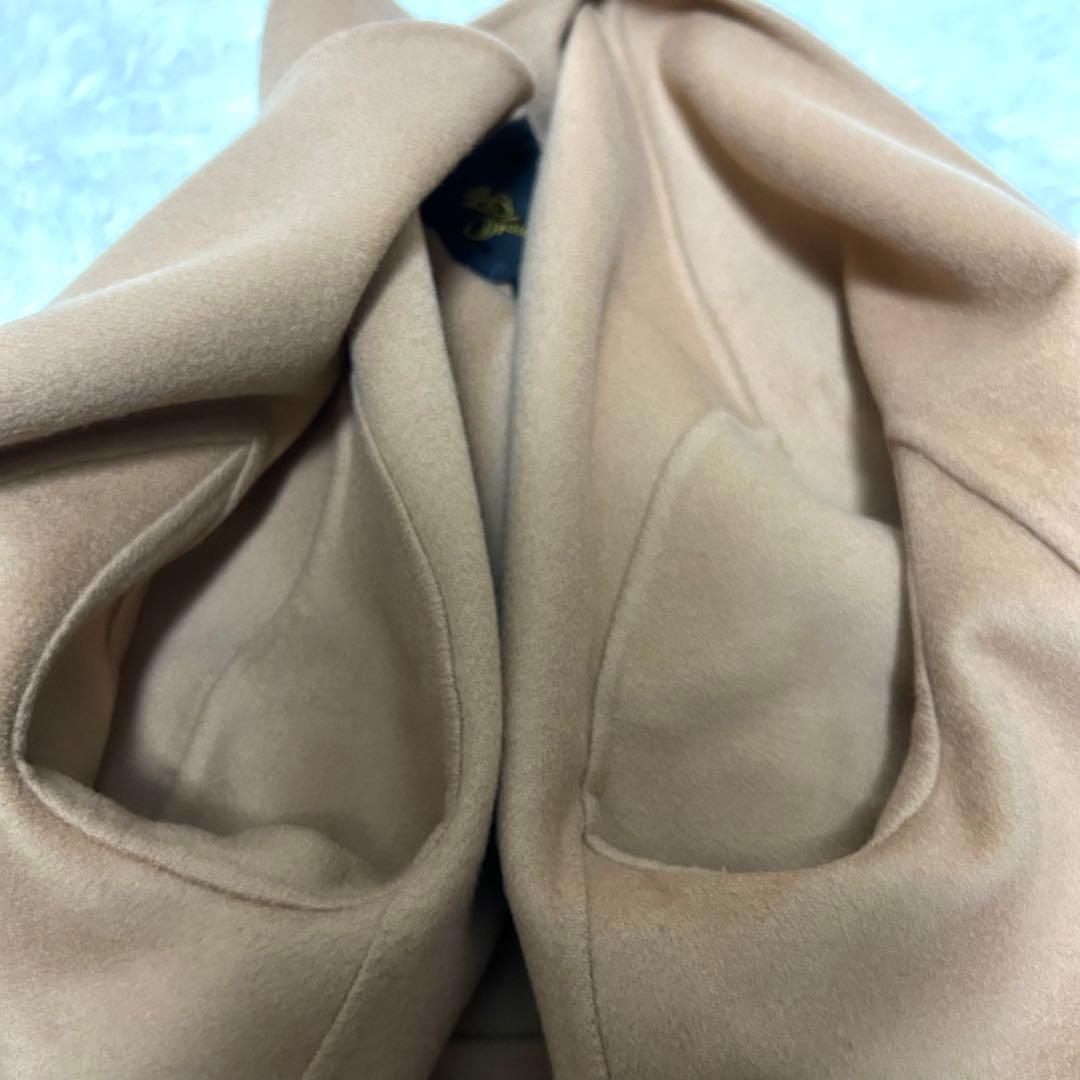 drawer ドロワー　ノーカラーメルトンビーバーコート　キャメル　40 ケヌキ