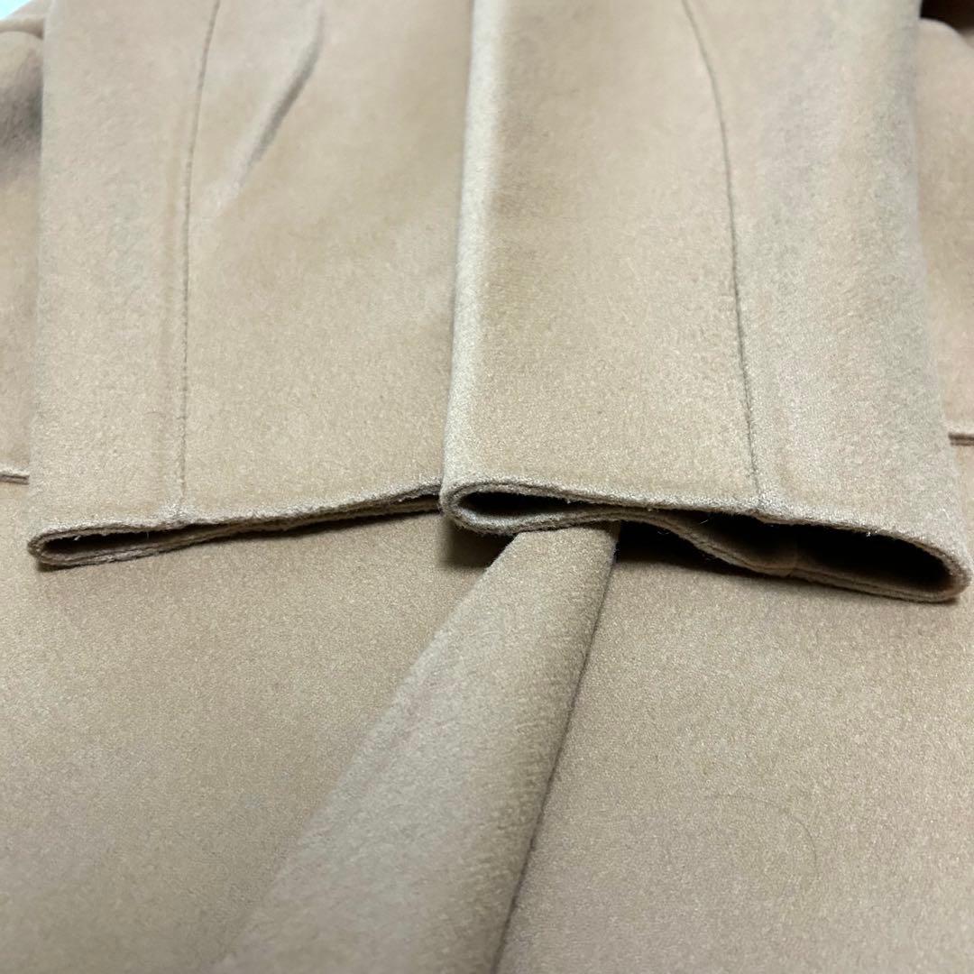 drawer ドロワー　ノーカラーメルトンビーバーコート　キャメル　40 ケヌキ