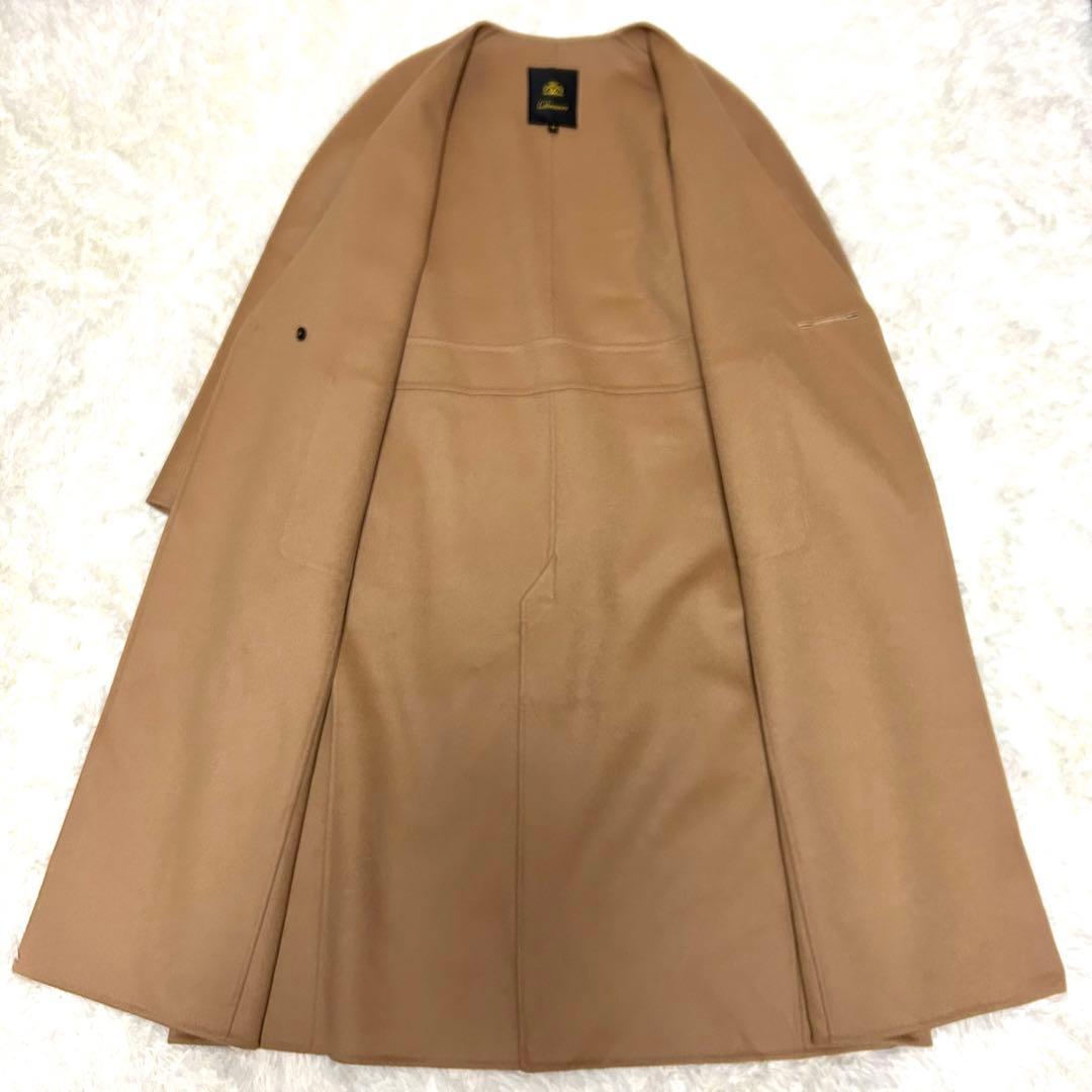 drawer ドロワー　ノーカラーメルトンビーバーコート　キャメル　40 ケヌキ