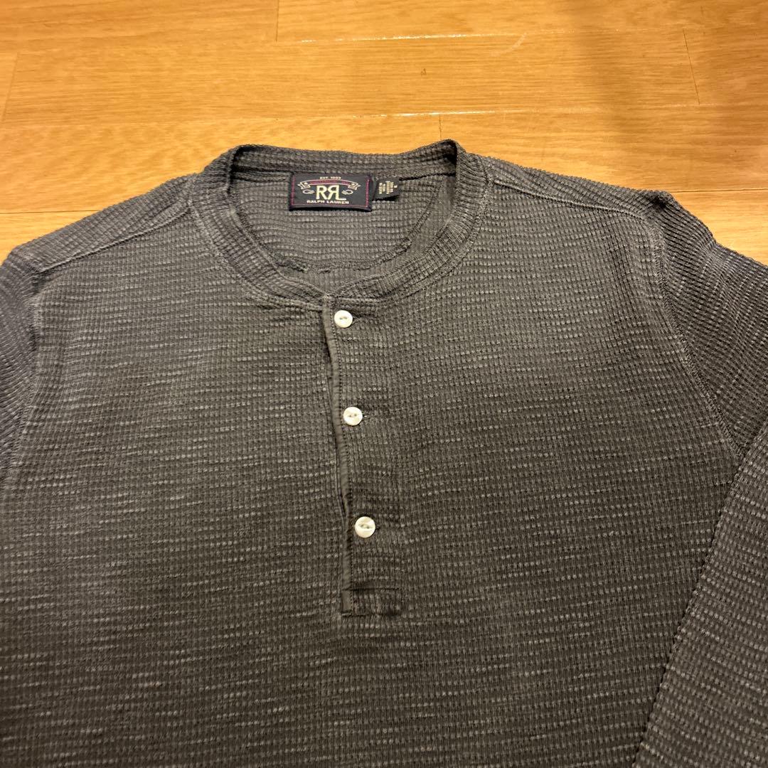 RRL ワッフルヘンリーニット長袖　チャコール
