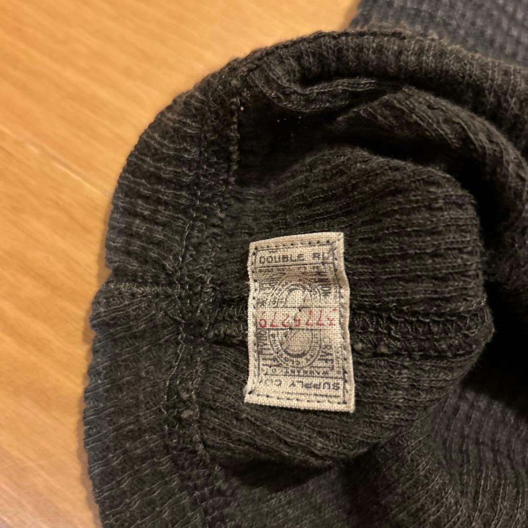 RRL ワッフルヘンリーニット長袖　チャコール