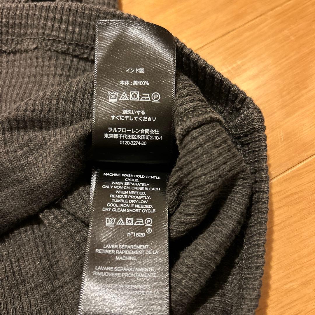 RRL ワッフルヘンリーニット長袖　チャコール