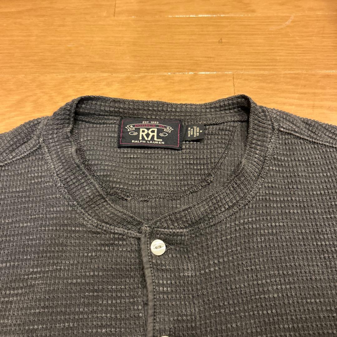 RRL ワッフルヘンリーニット長袖　チャコール