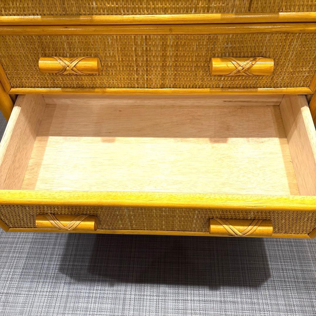 昭和レトロ　ナチュラルラタン 5段チェスト