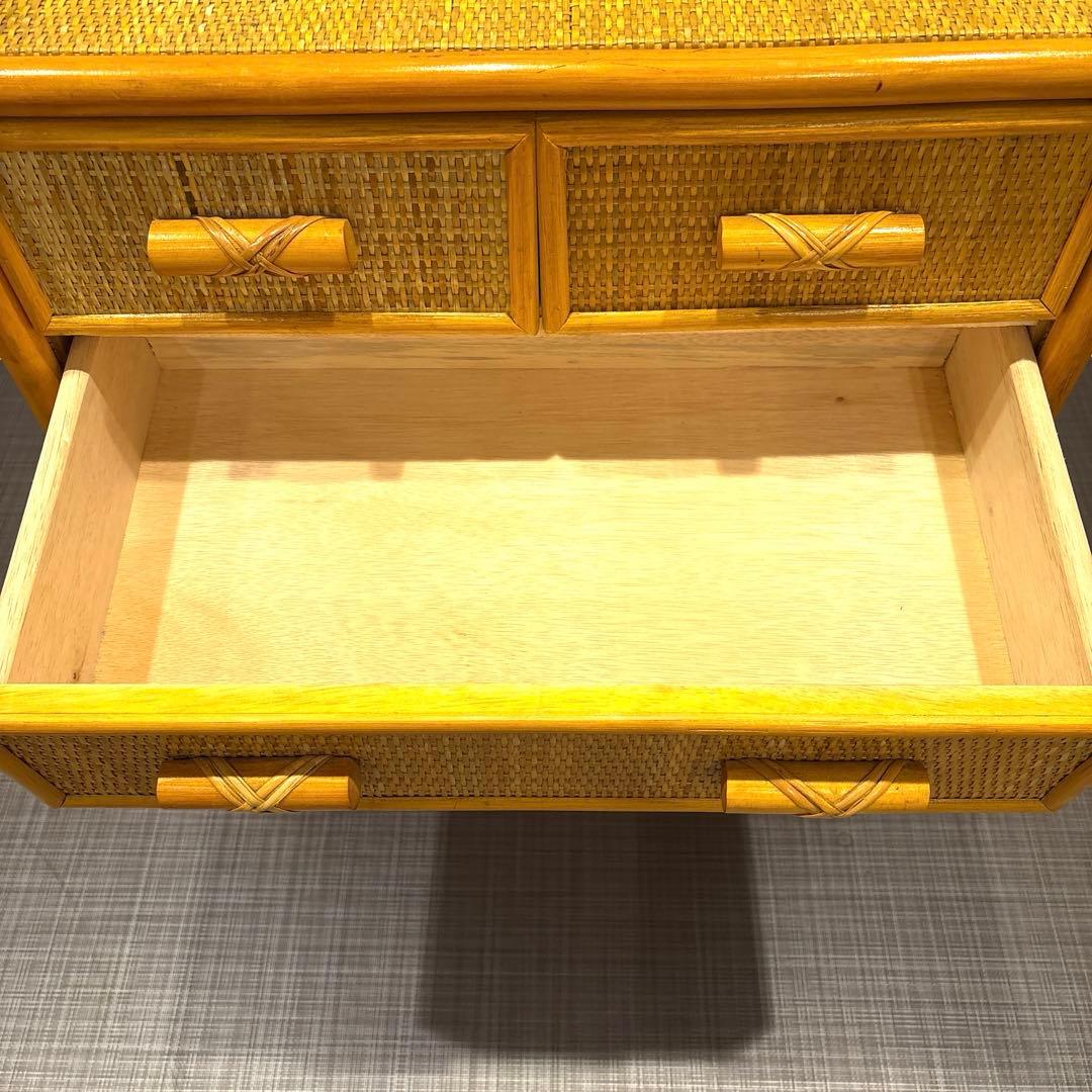 昭和レトロ　ナチュラルラタン 5段チェスト