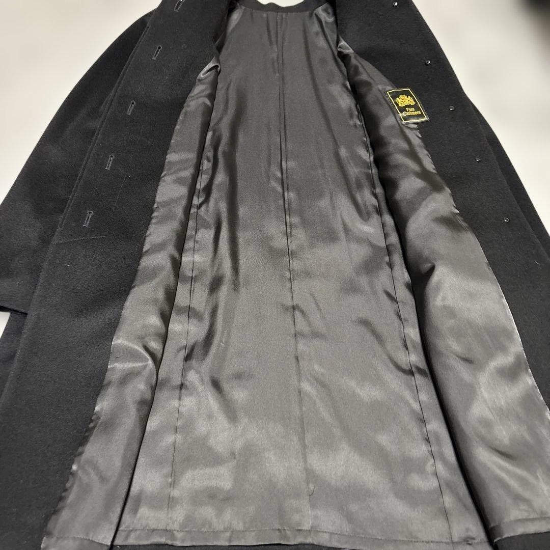 美品 ADRIA カシミヤ100% ロングコート 黒 pure cashmere