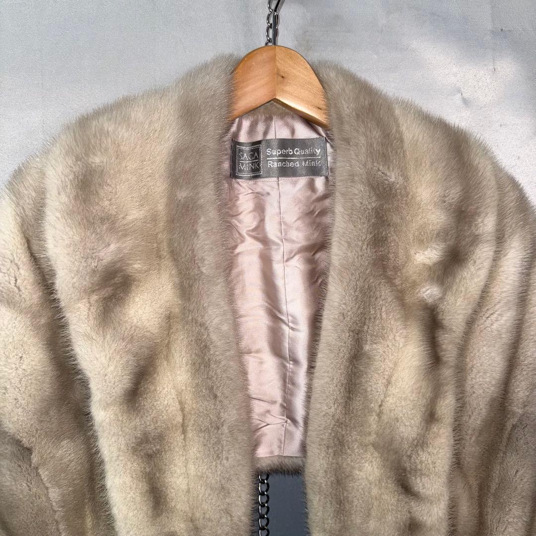 SAGAMINK　サガミンク　サファイヤミンク　ケープ　しっぽのフリンジ付き