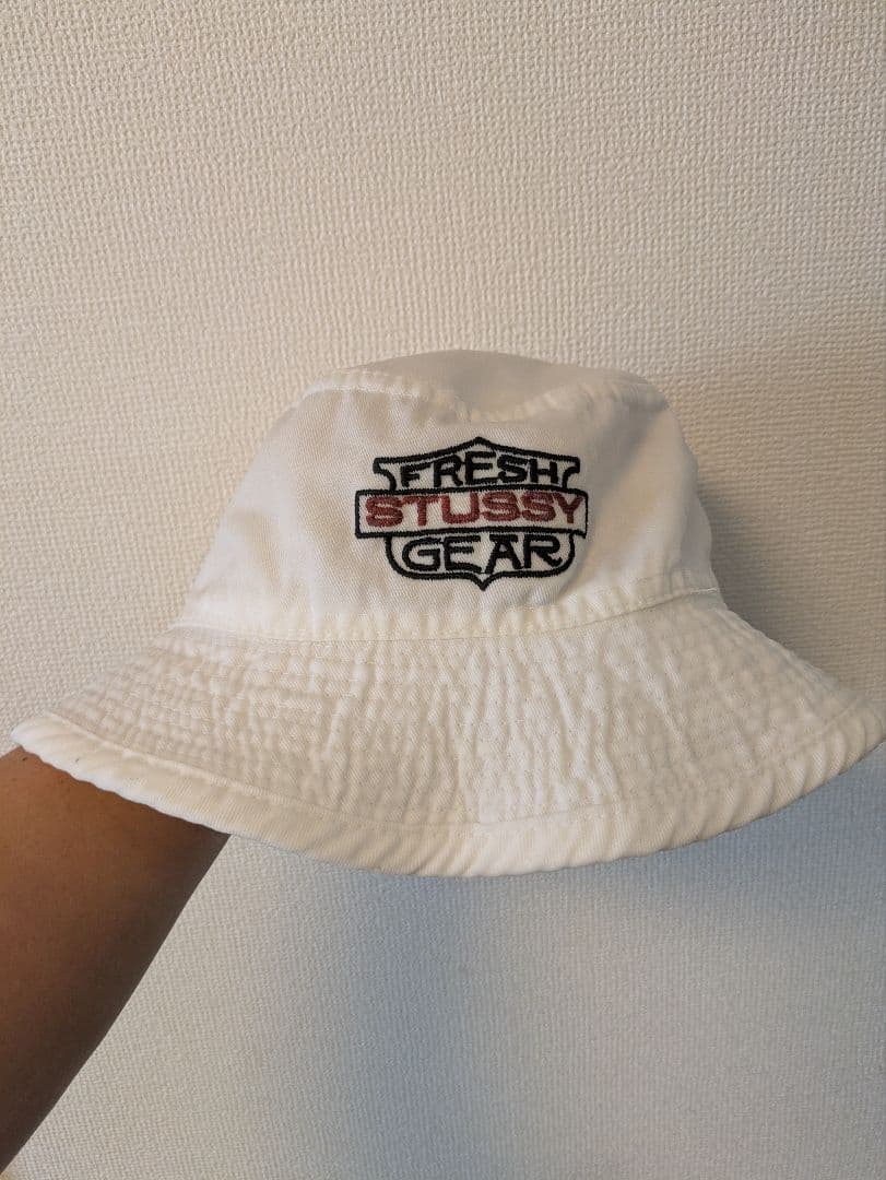 Stussy バケットハット ホワイト　ヴィンテージ