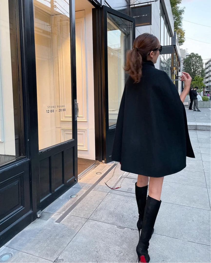 シェリエ sheller ブラック ケープコート