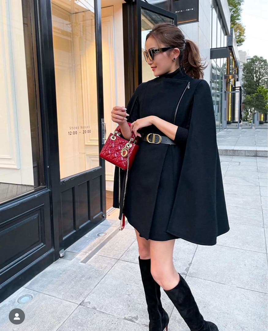 シェリエ sheller ブラック ケープコート