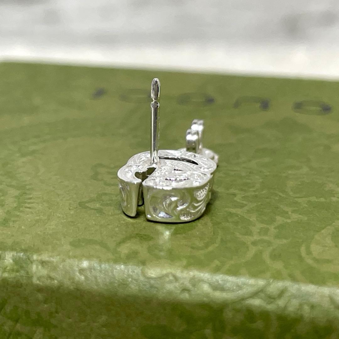 【極美品】グッチ　ダブルGピアス片耳　アラベスク　　シルバー925