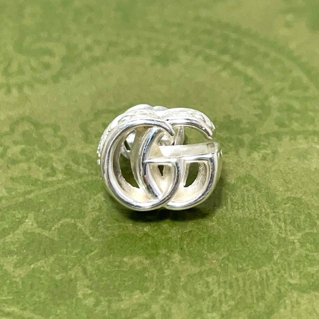 【極美品】グッチ　ダブルGピアス片耳　アラベスク　　シルバー925