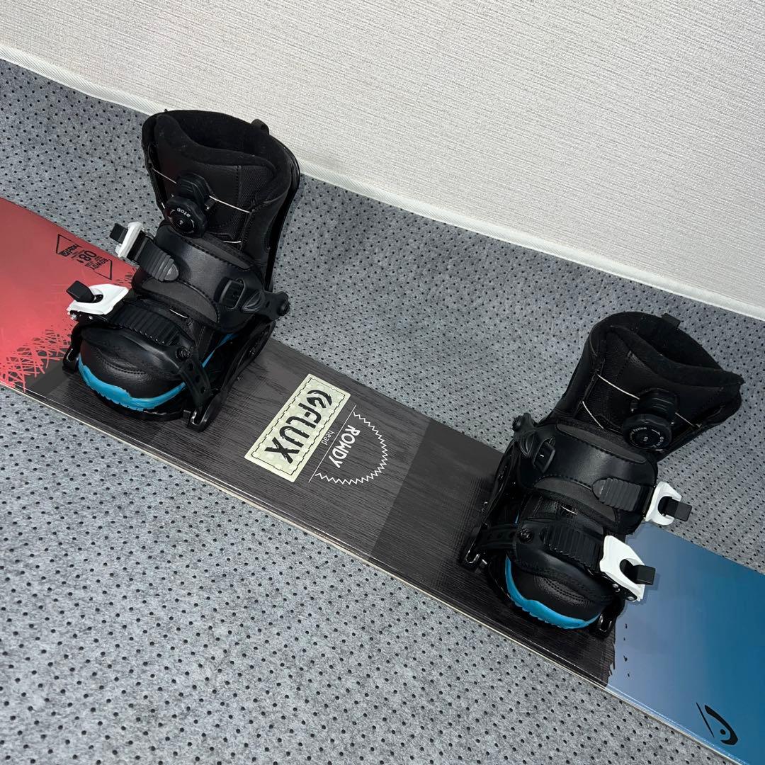 ２回使用 キッズスノーボード108cm head ROWDY×バイン×ブーツ