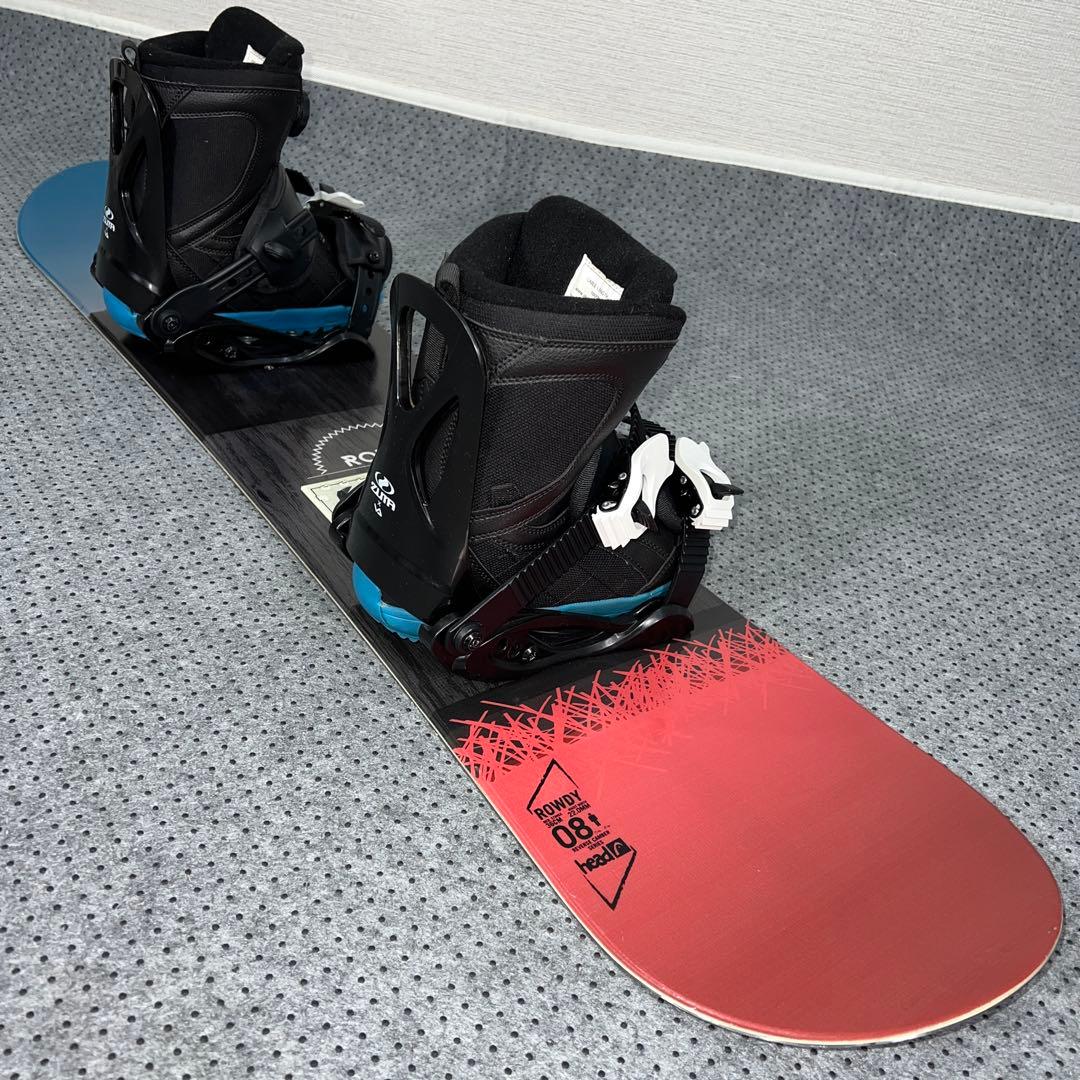 ２回使用 キッズスノーボード108cm head ROWDY×バイン×ブーツ
