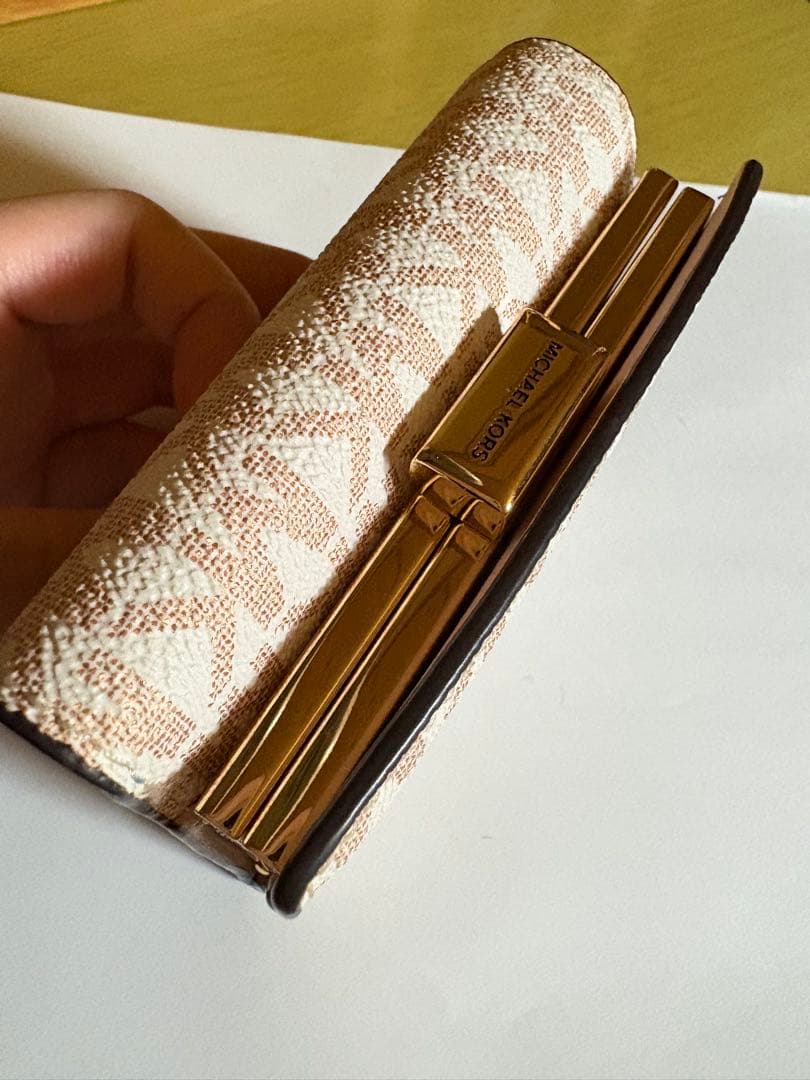 MICHAEL KORS財布 折り財布 がま口 ピンク 三つ折り財布