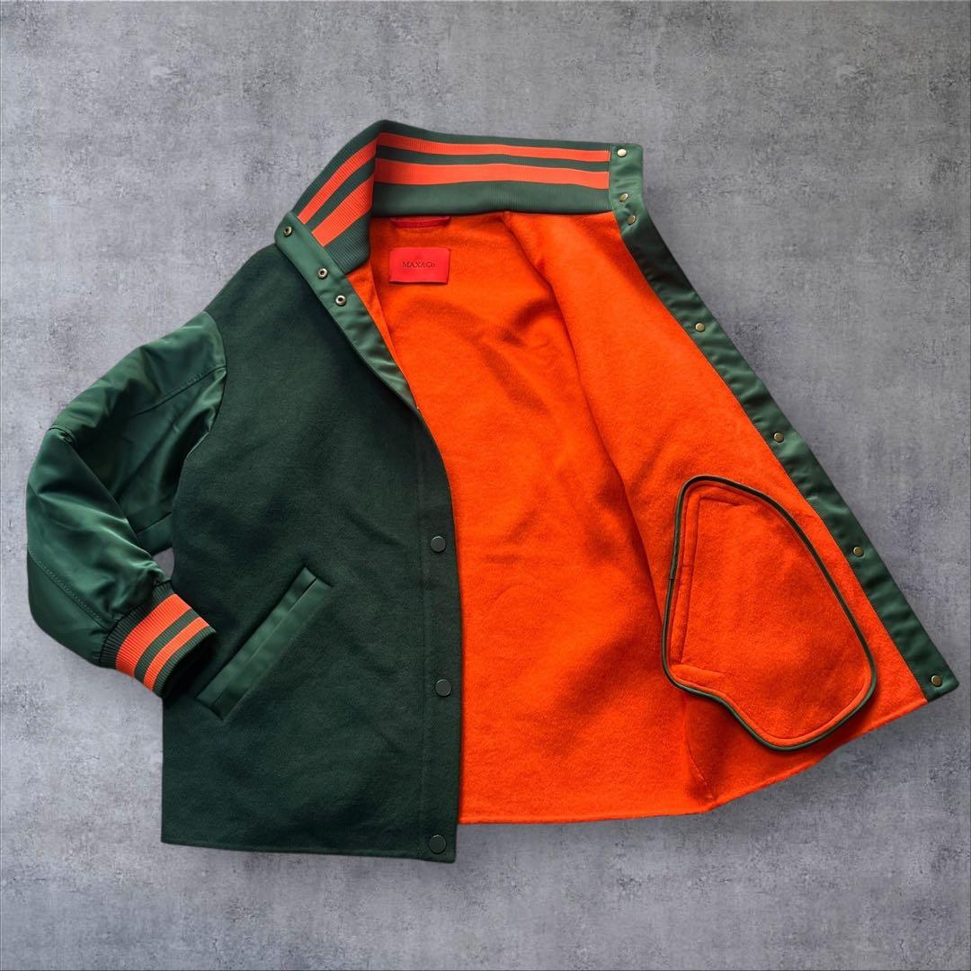 【極美品】 MAX&Co オーバーサイズ スタジャン ボンバージャケット 切替