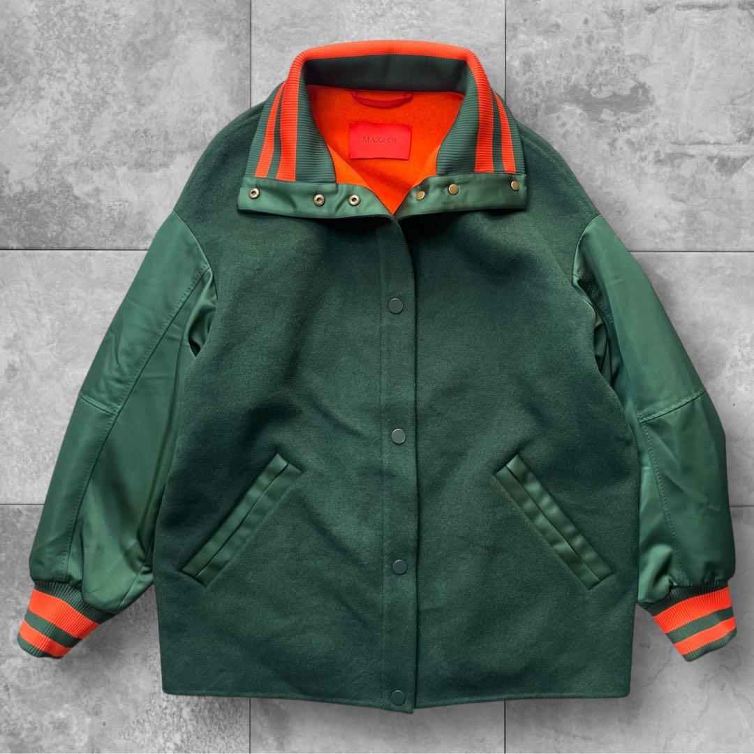 【極美品】 MAX&Co オーバーサイズ スタジャン ボンバージャケット 切替