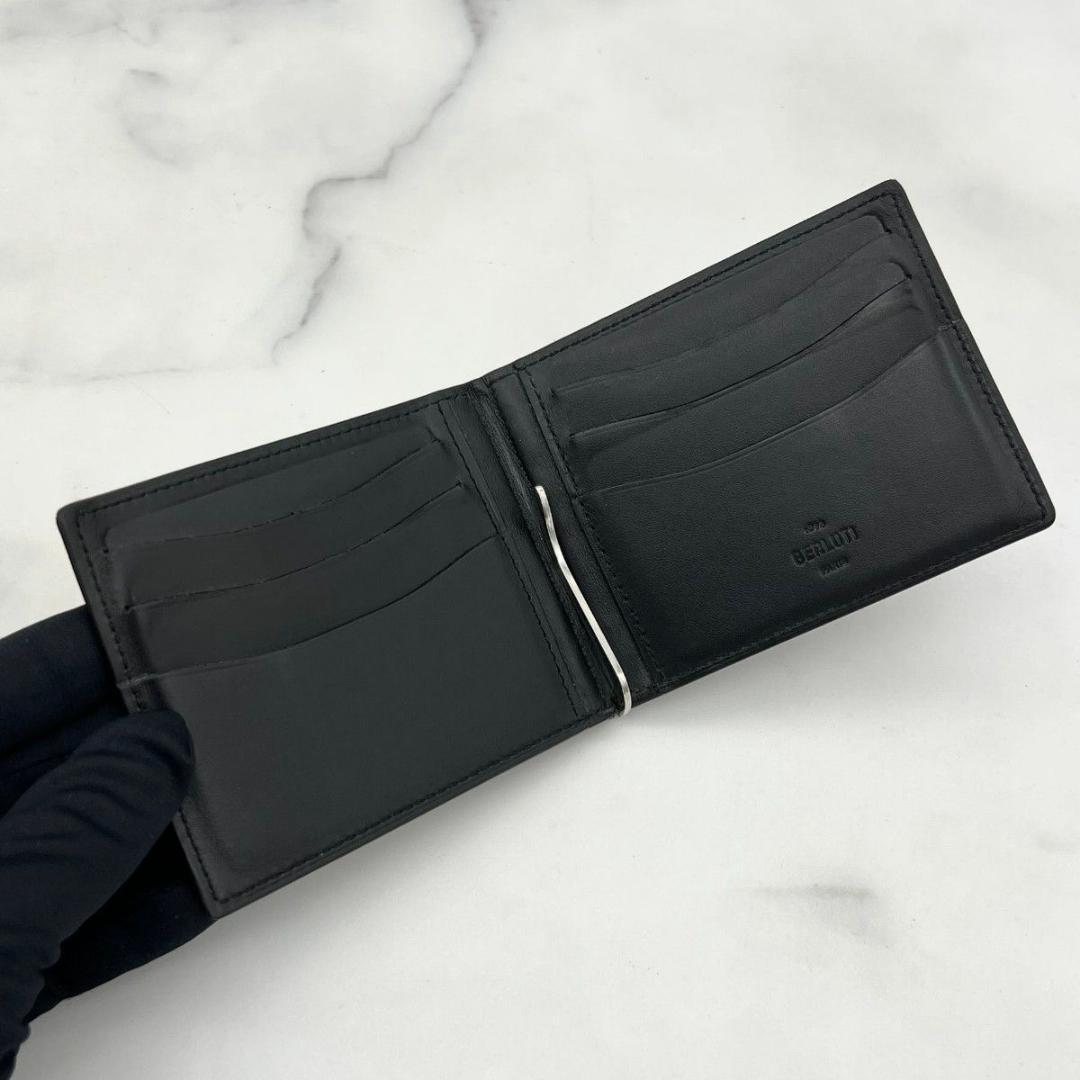 【袋付】 ベルルッティ カリグラフィ マネークリップ ブラウン 二つ折りビジネス