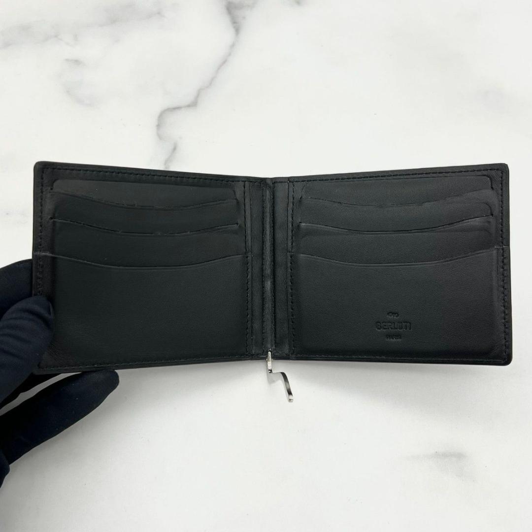 【袋付】 ベルルッティ カリグラフィ マネークリップ ブラウン 二つ折りビジネス