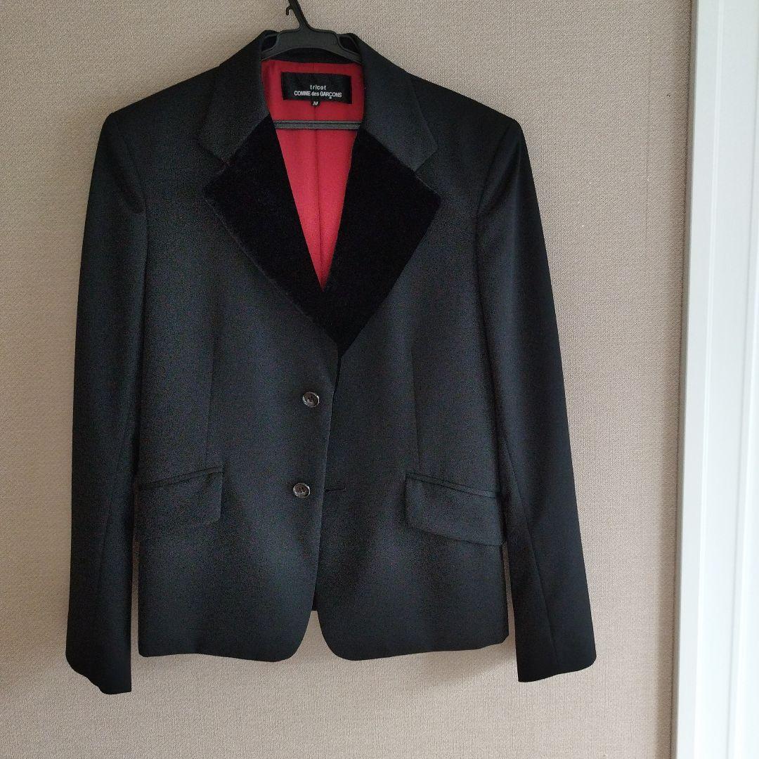 ぎゅなコムデギャルソン、ジャケット ブラック ベルベット襟、М