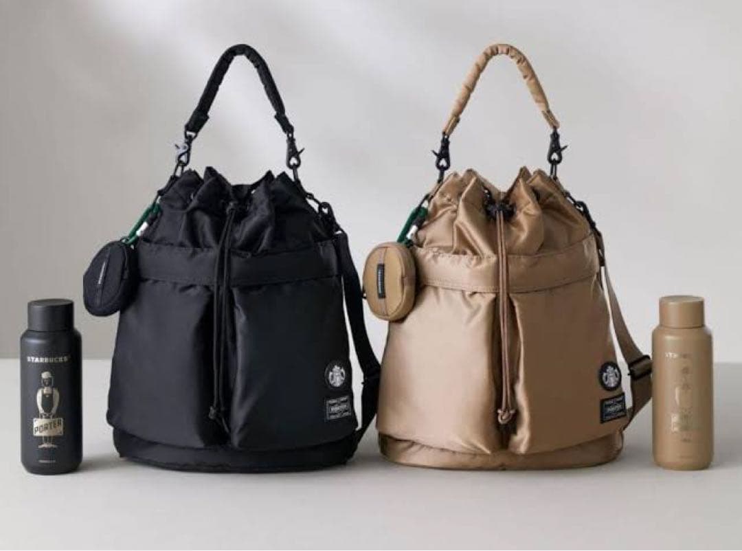 Starbucks×ポーター コーヒービーンシェイプ ２WAY ツールバッグ B