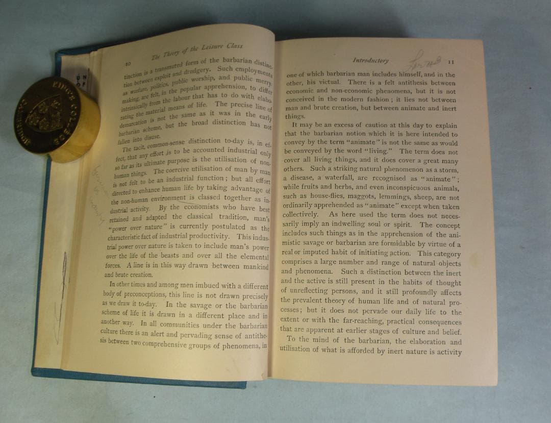 Veblen,“THE THEORY OF THE LEISURE CLASS”