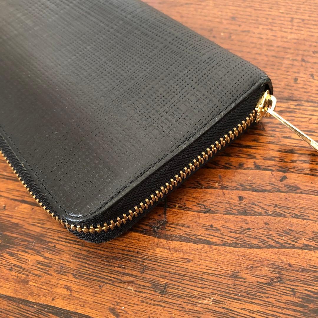LOEWE ロエベ ラウンドジップ ウォレット 長財布 アナグラム レザー 黒