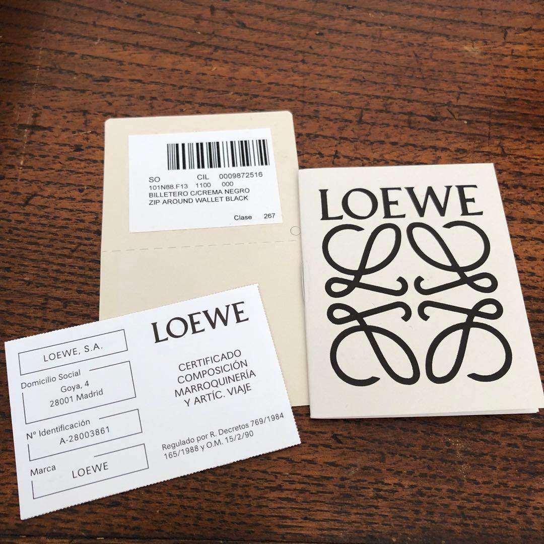LOEWE ロエベ ラウンドジップ ウォレット 長財布 アナグラム レザー 黒