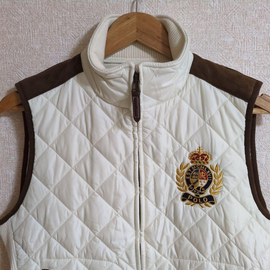 ポロラルフローレン ハイネック キルティングベスト 刺繍ロゴ M