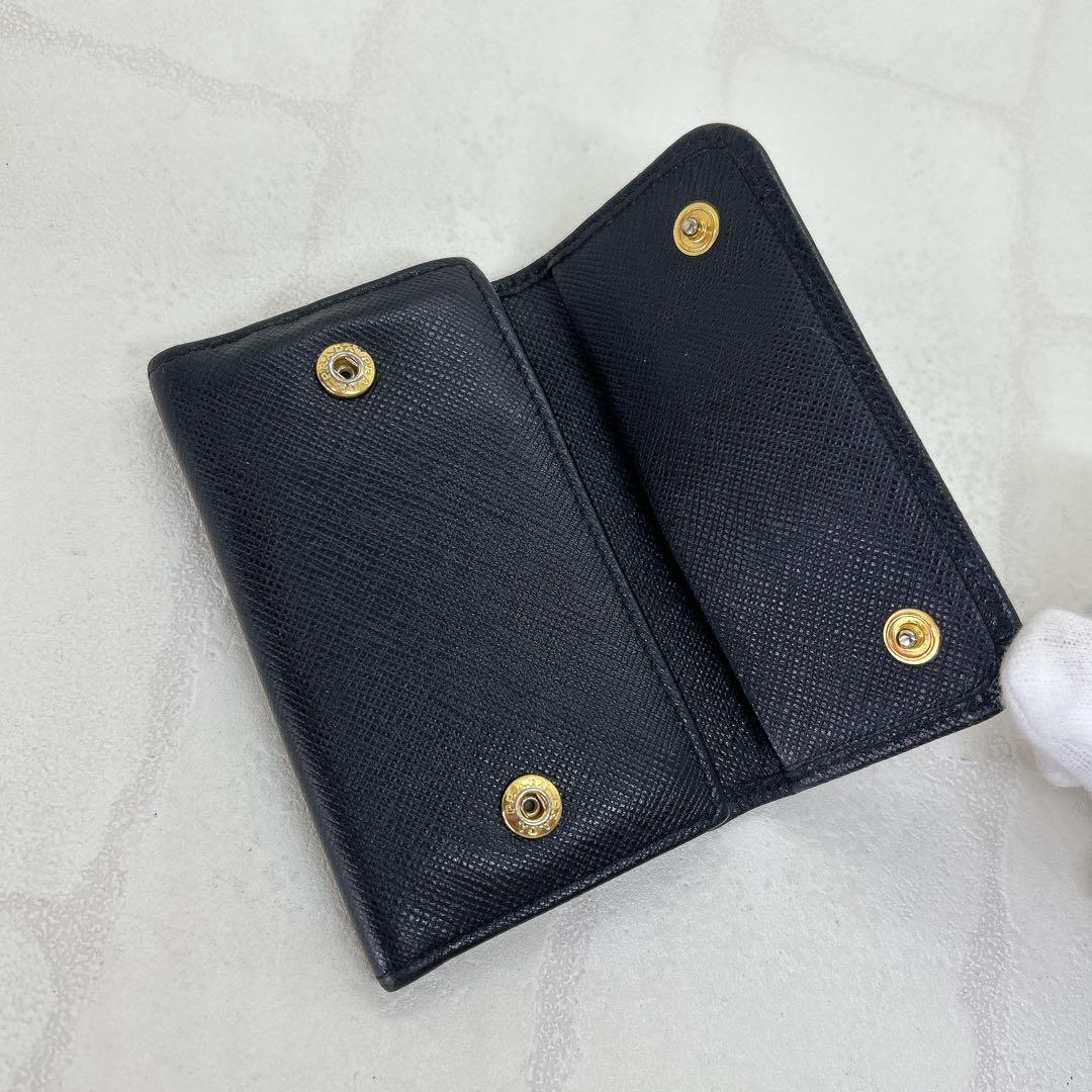 美品✨PRADA プラダ リボン ６連 ブラック レザー キーケース 正規品 黒