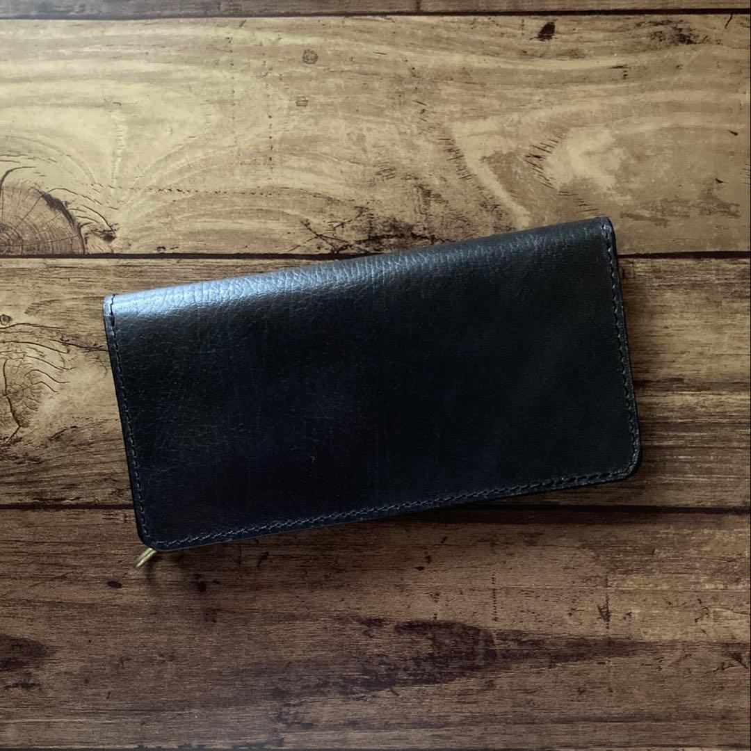 姫路 ホースハイド トラッカーウォレット180（ロング）3層カスタム ブラック