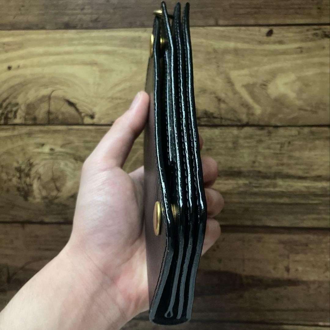 姫路 ホースハイド トラッカーウォレット180（ロング）3層カスタム ブラック