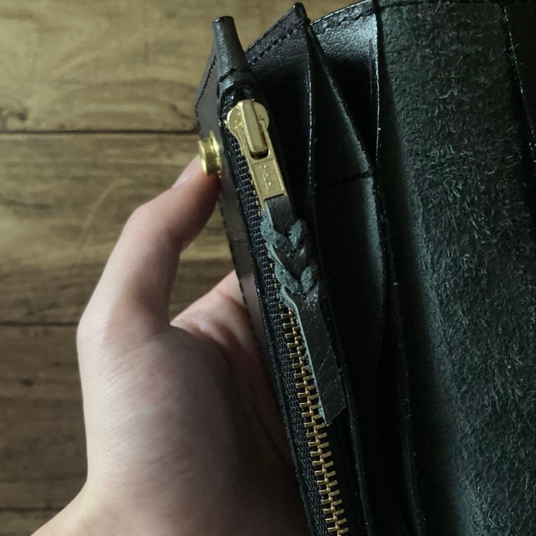 姫路 ホースハイド トラッカーウォレット180（ロング）3層カスタム ブラック