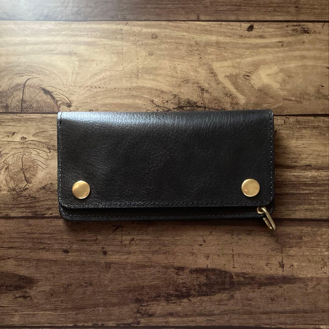姫路 ホースハイド トラッカーウォレット180（ロング）3層カスタム ブラック