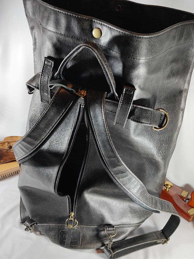 【極美品】Presto プレスト　日本製本革ドラムバッグ　リュックサック　正規品