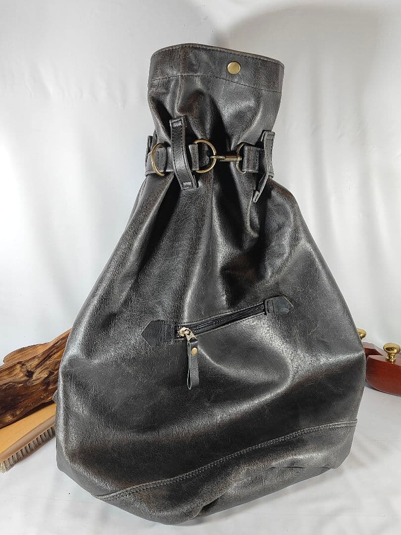 【極美品】Presto プレスト　日本製本革ドラムバッグ　リュックサック　正規品