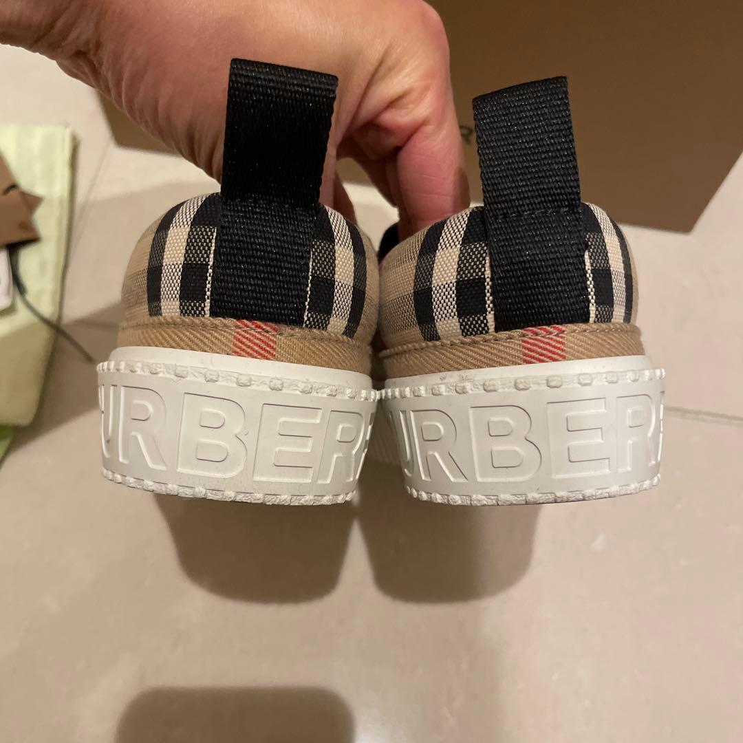 BURBERRY チェック柄スリッポン スニーカー　18cm
