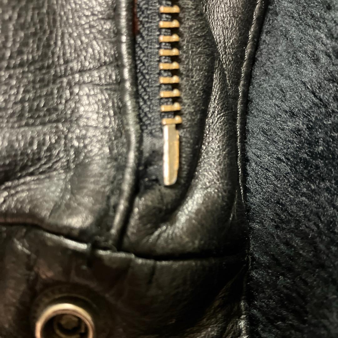 【ホヒ】ヴィンテージ フライトジャケット G-1 牛革 ライナー付 黒