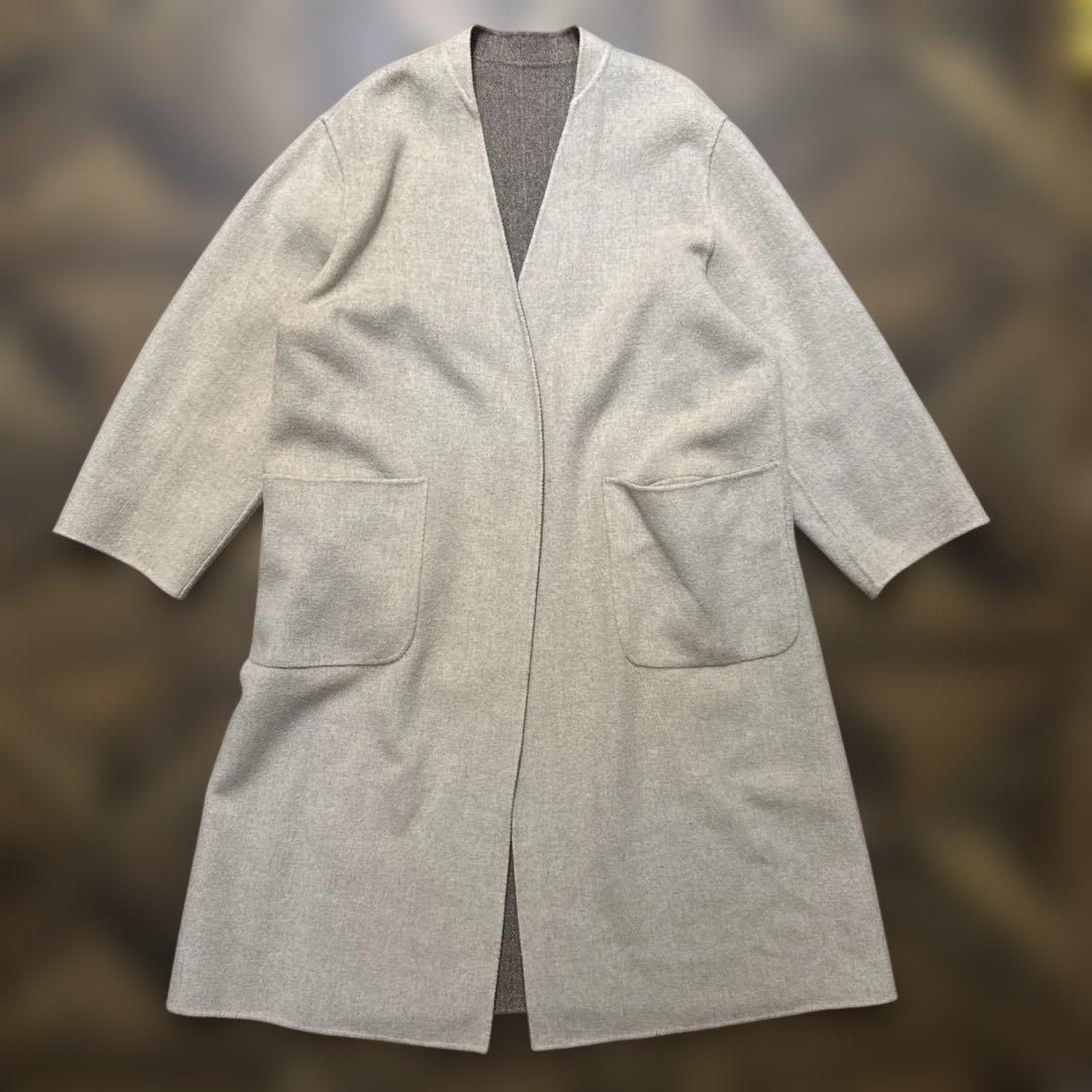 GALERIE VIE ウールダブルフェイス ストール付きコート リバーシブル