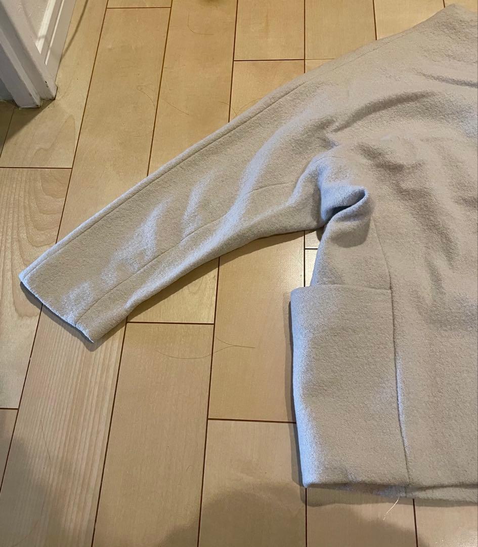 evam eva プレスウールショートコート　ライトグレーサイズ1