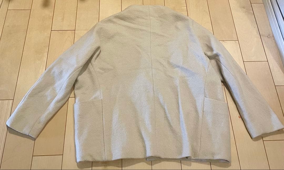 evam eva プレスウールショートコート　ライトグレーサイズ1