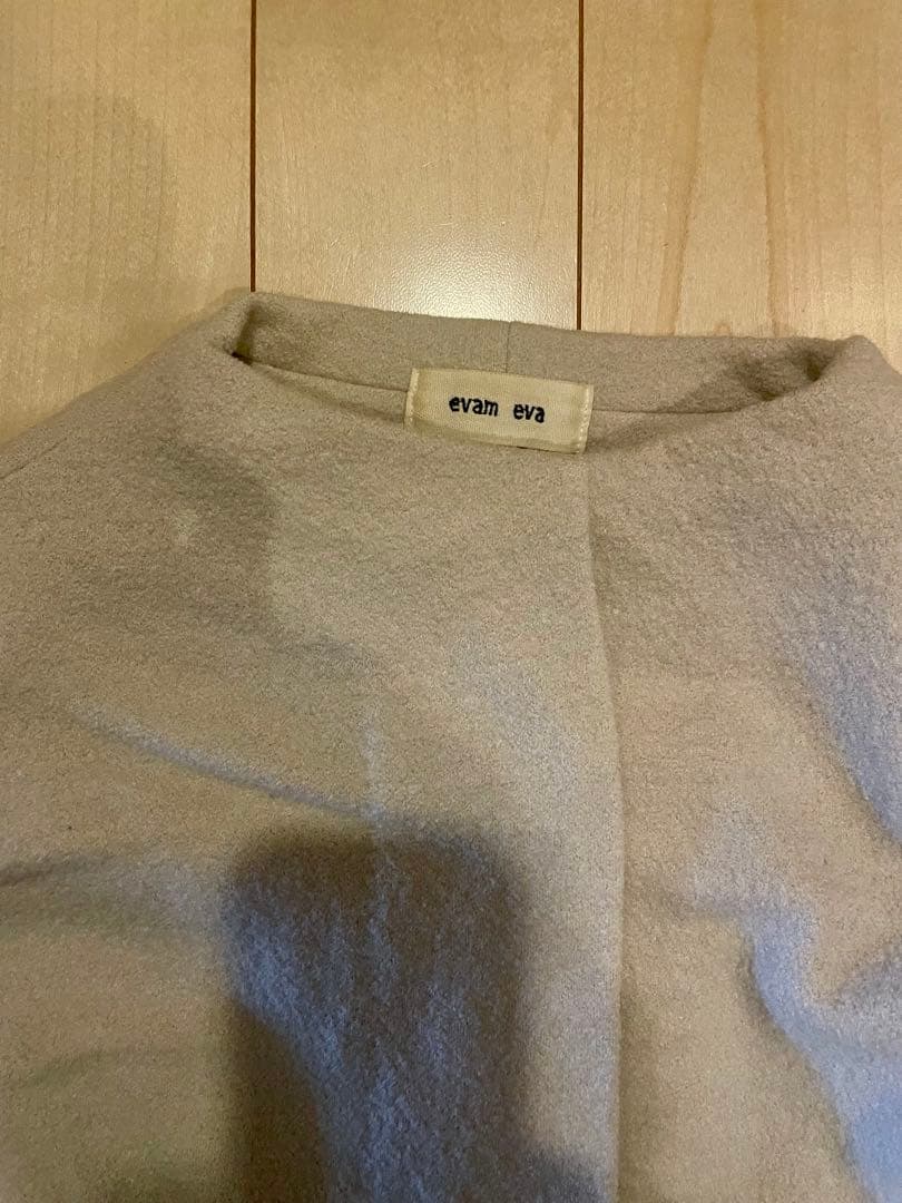 evam eva プレスウールショートコート　ライトグレーサイズ1
