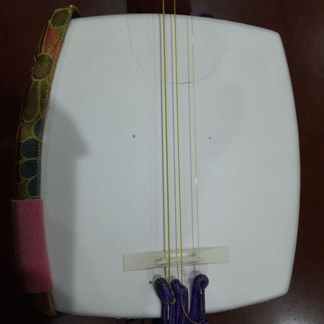 三味線 細棹 花梨 丸打胴 保存ケース付き 全長約95cm 伝統楽器 弦楽器
