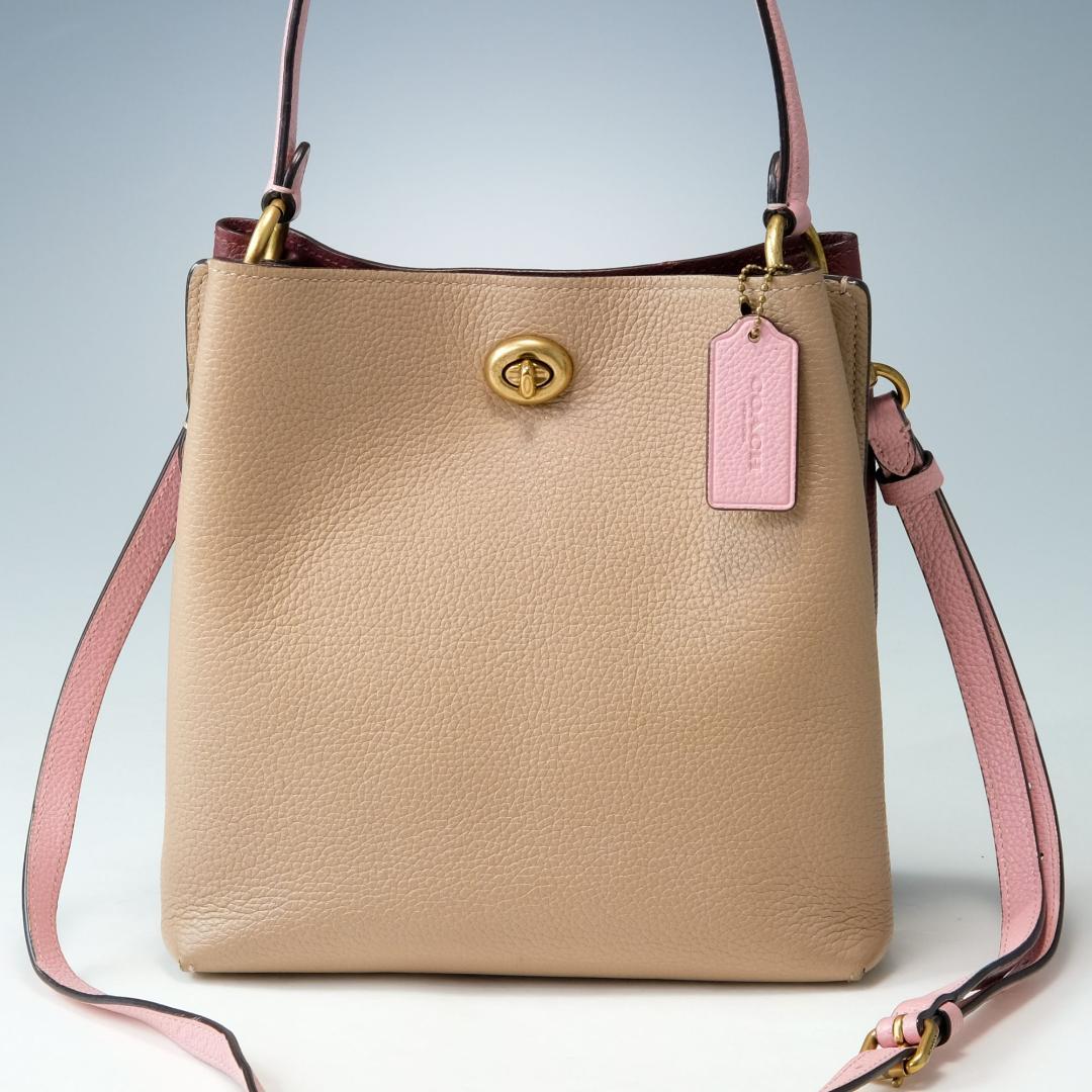 COACH 2WAY ショルダーバッグ　ハンドバッグ バーガンディ ピンク