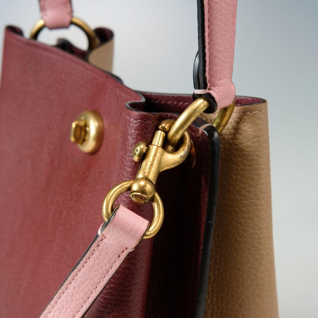 COACH 2WAY ショルダーバッグ　ハンドバッグ バーガンディ ピンク