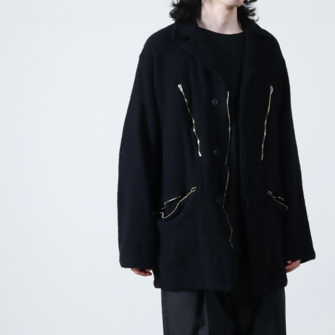 コモリ 縮絨ウールミリタリージャケット サイズ1 COMOLI ネイビー