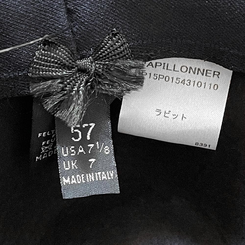 新品 イタリア製 テシ【TESI】ワイドブリム 兎毛 フェルトハット 濃紺 57