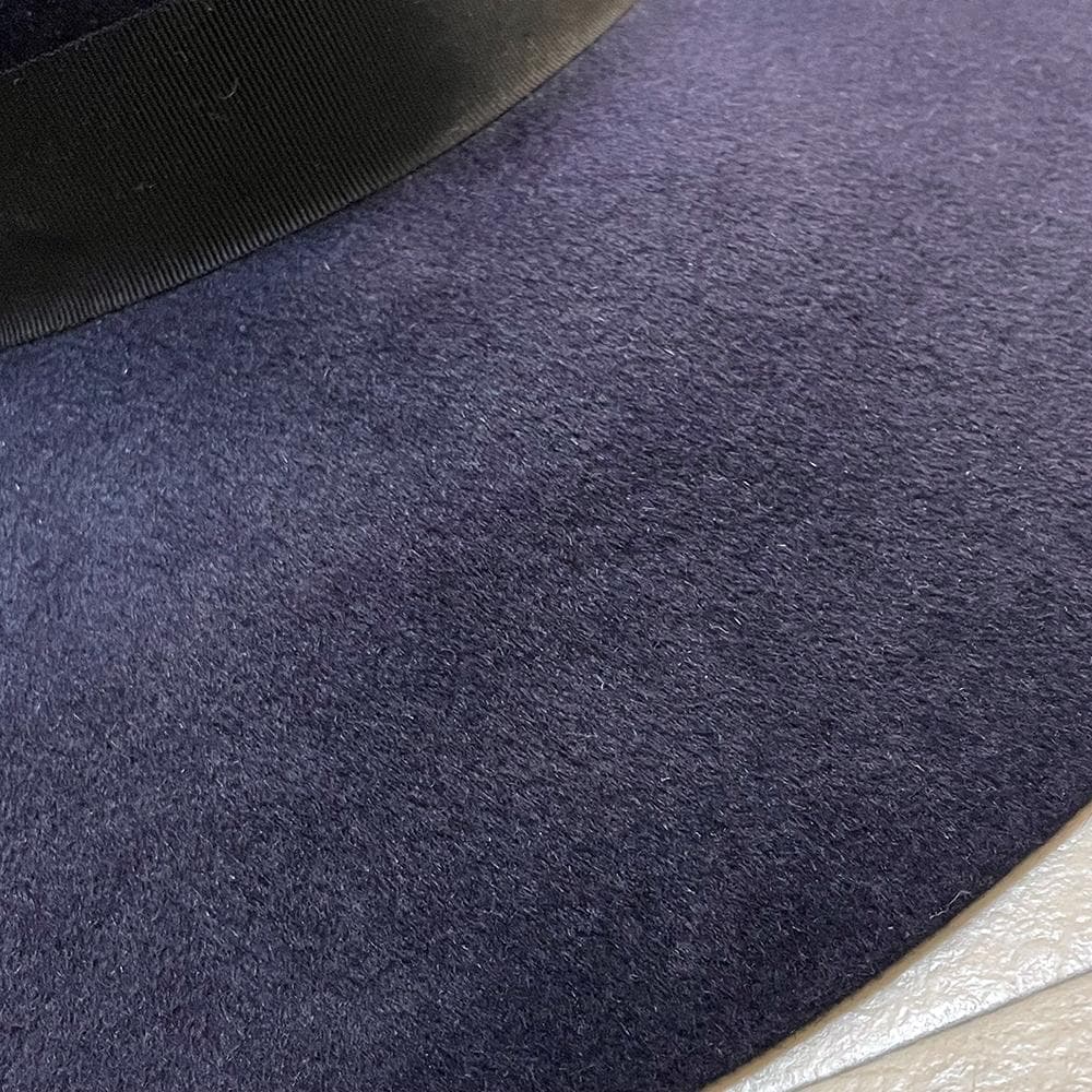 新品 イタリア製 テシ【TESI】ワイドブリム 兎毛 フェルトハット 濃紺 57